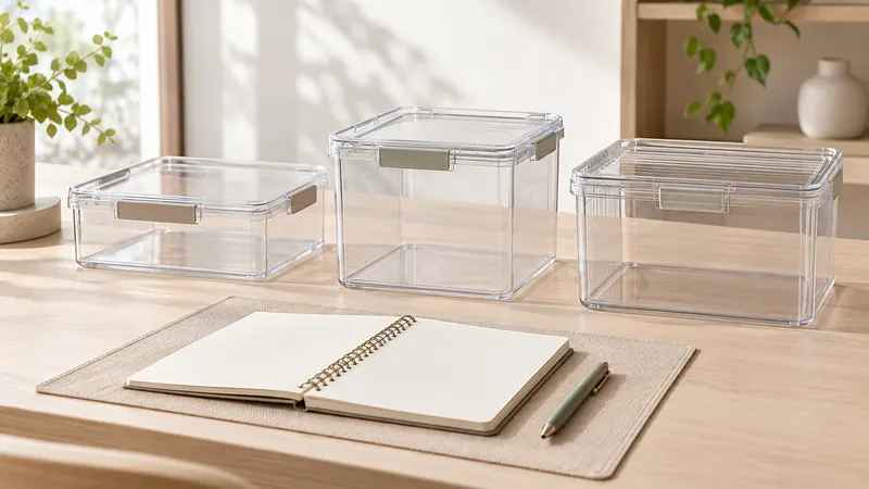 Product samples laid out side by side on a desk