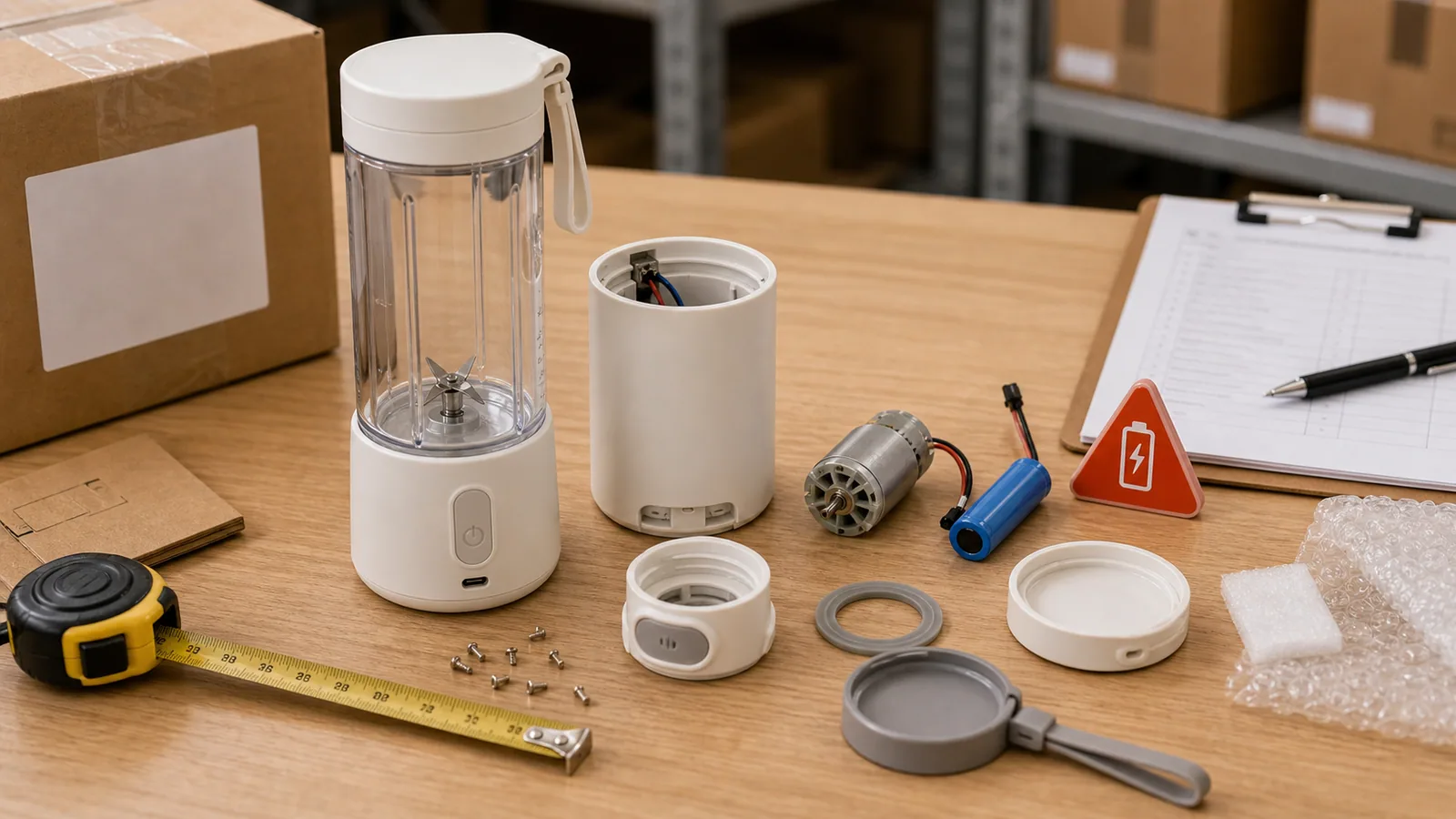 Portable blender sourcing teardown workspace