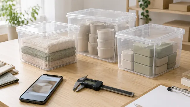 A clipboard, caliper and phone set out to check goods