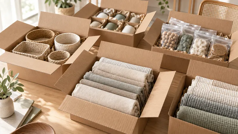 Mixed wholesale goods on a table