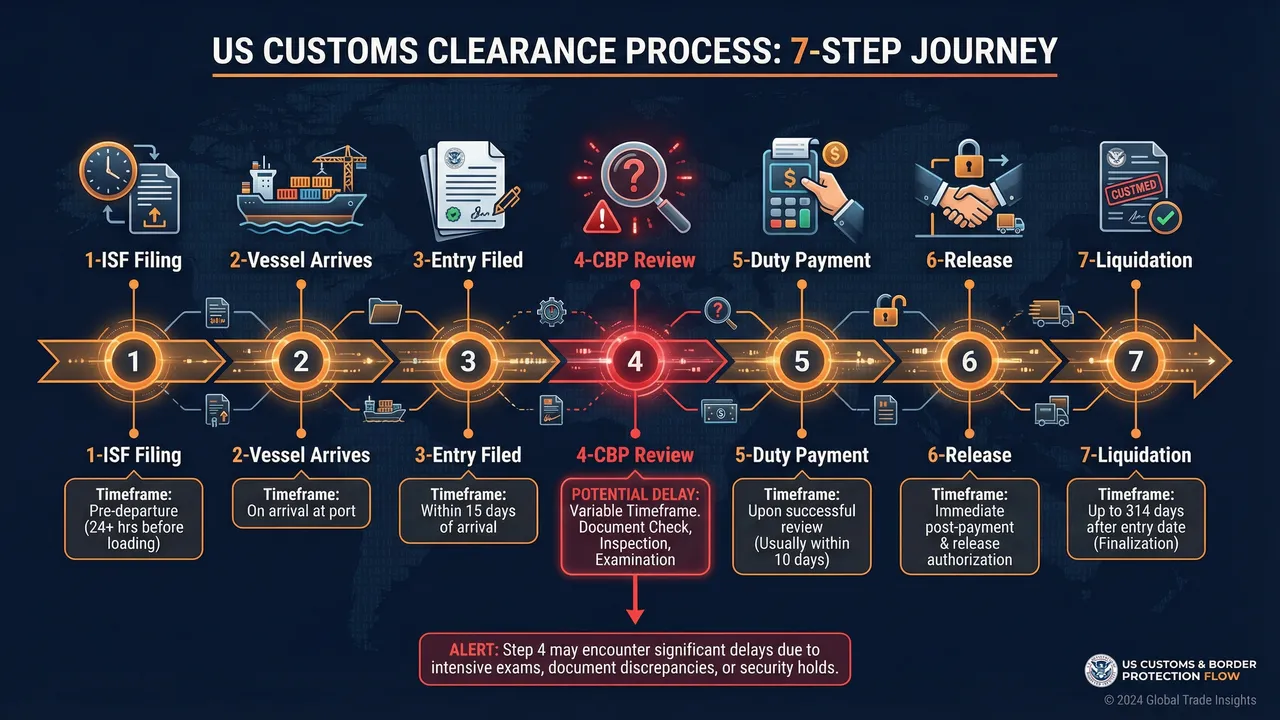 7 steps of US customs clearance from ISF filing to liquidation