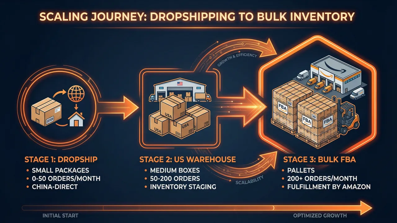 Dropshipping to bulk inventory scaling progression