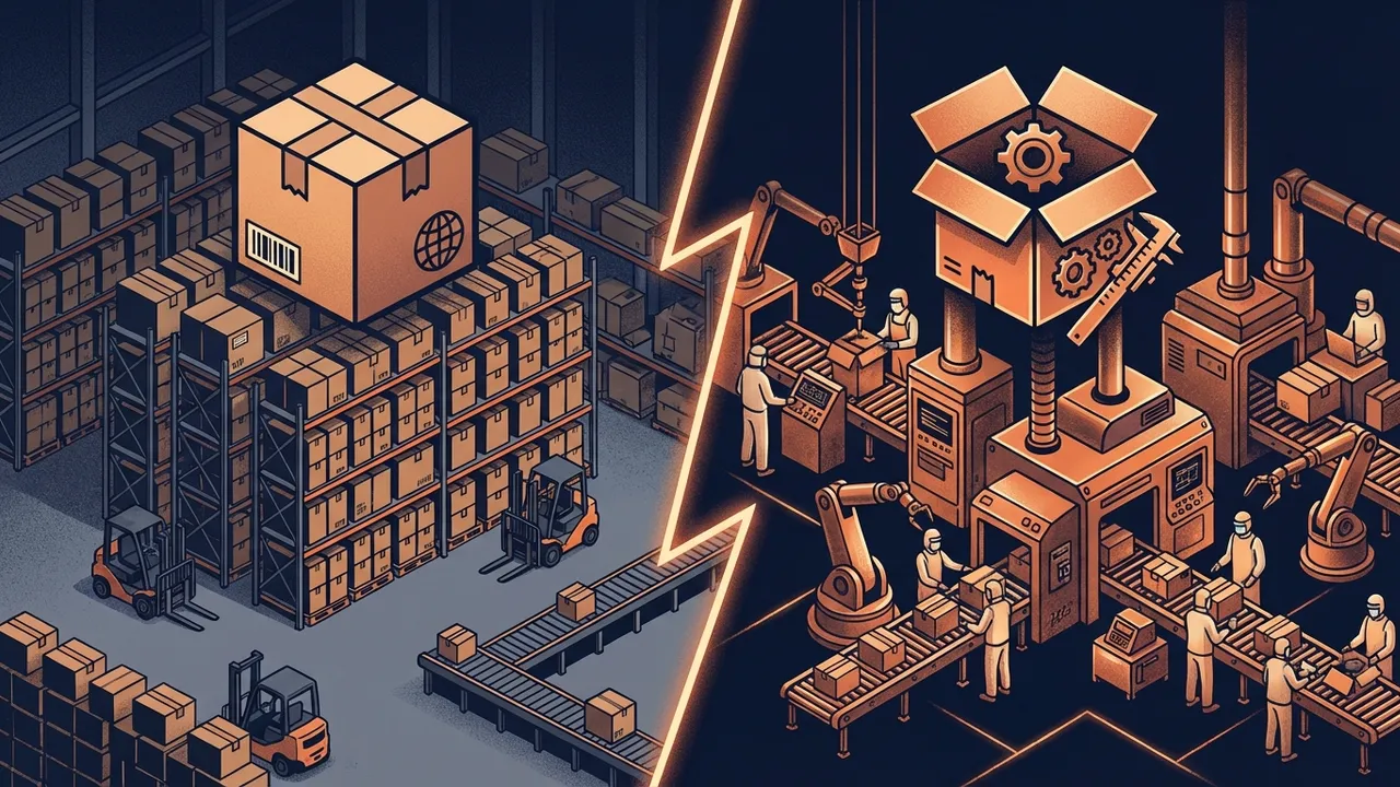 Comparacao entre produto em estoque e OEM por MOQ e prazo