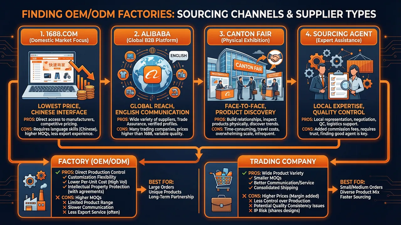 Finding OEM and ODM factories on 1688 and Alibaba