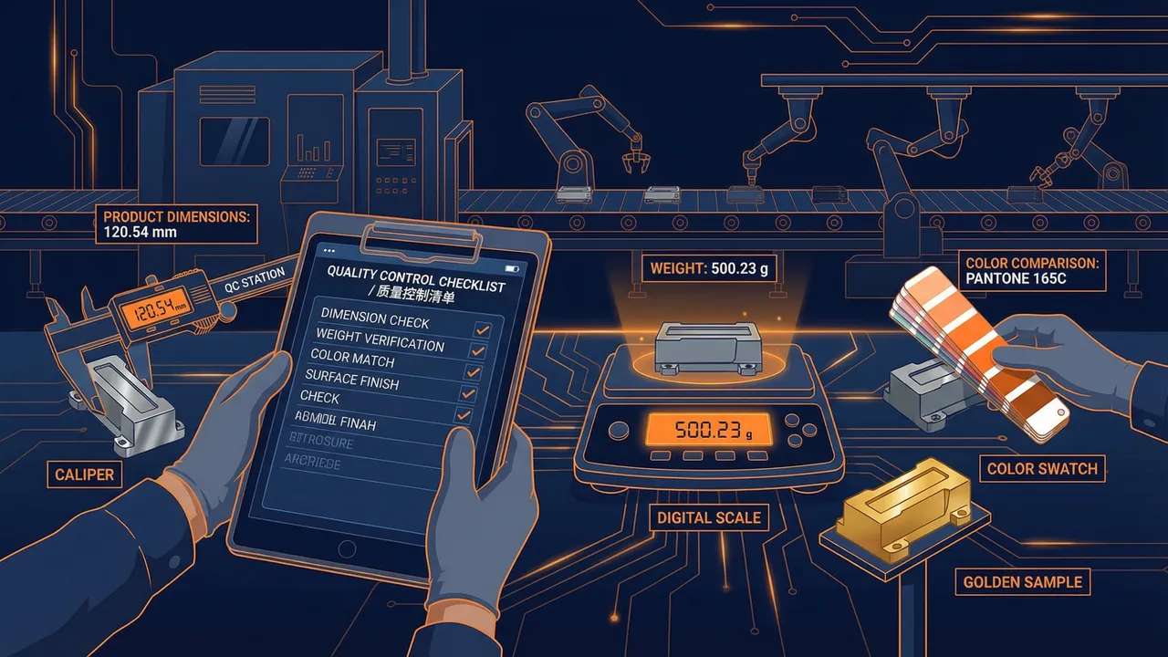 QC checklist template with inspection criteria and measurement standards