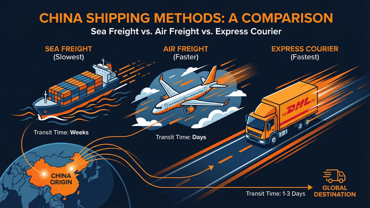 Sea freight, air freight, and express shipping comparison from China