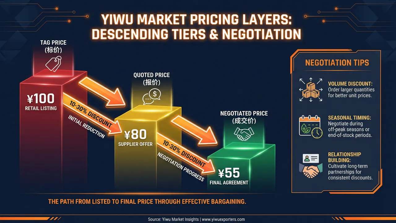 Yiwu Market pricing layers and negotiation system